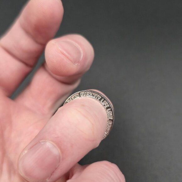 Size 4.25 Sterling Silver Stacking Name Affirmation Words Ring A7159 - Picture 4 of 9